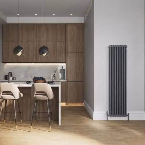 UK Radiators Alpha 2 Column Vertical Traditional Cast-Iron Style Radiator in Anthracite, H 180 cm x W 46 cm – 3