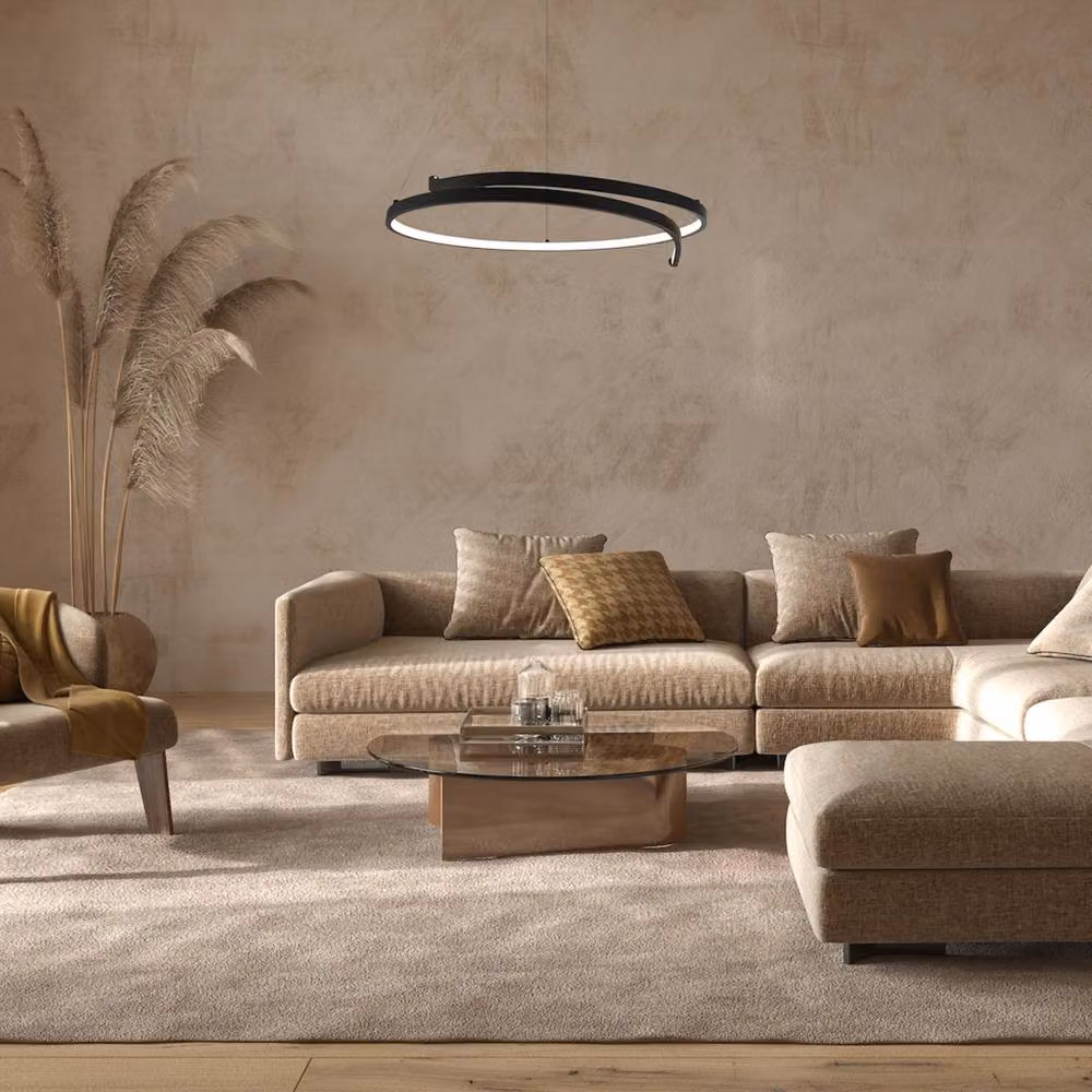 Milagro Lorenzo LED 35W Modern Suspended Pendant Lamp in Black – 2