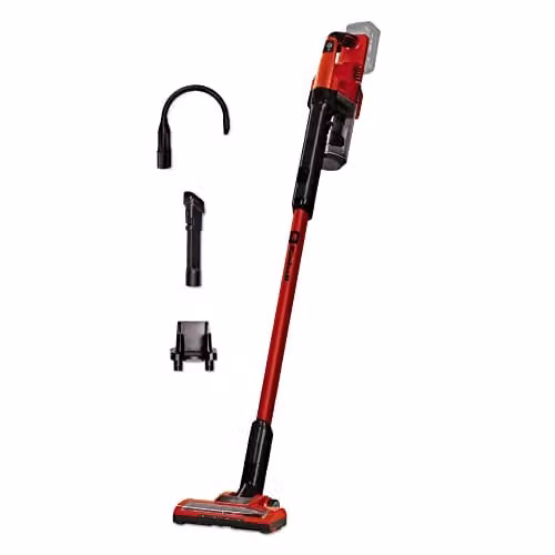 Einhell 18V PXC Cordless Bagless Stick Vacuum Cleaner in Red and Black with LED Headlight and Washable Filter