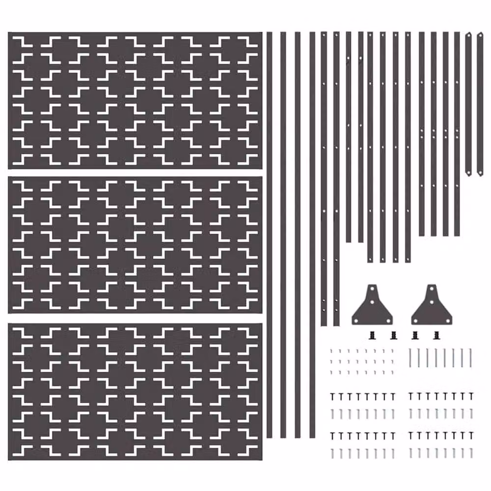 Berkfield Home Black Steel Privacy Screen, W: 100 cm, D: 50 cm, H: 180 cm – 4