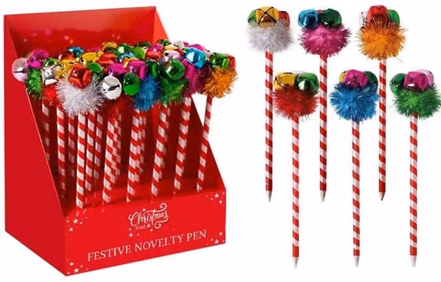 KDMD Jingle Bells Pen 4 Pack, Multicolour Plastic