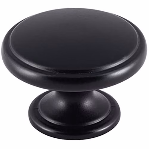 Loops 4 Pack Ring Domed Cupboard Door Knobs in Matt Black, Diameter: 38.5 mm – 3