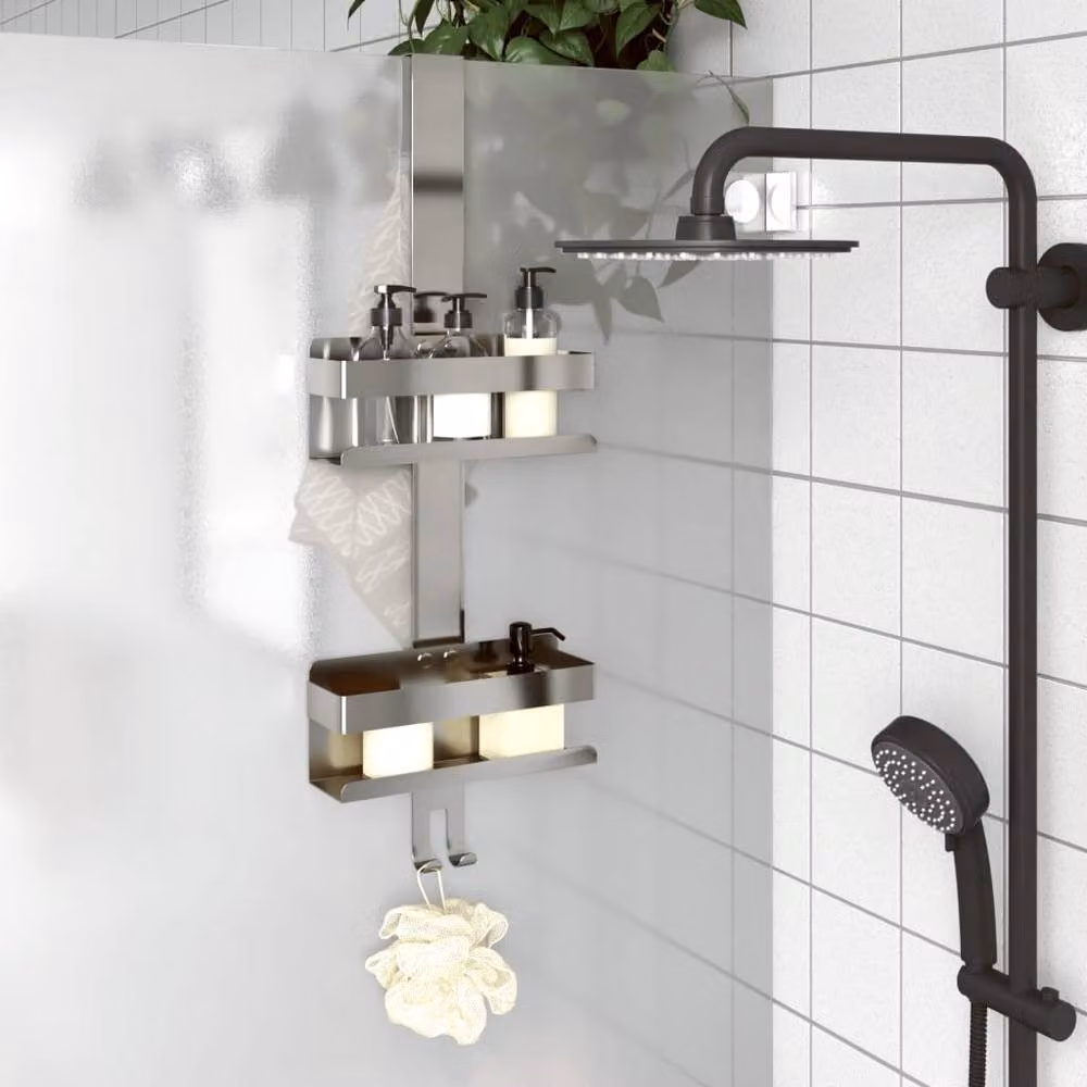 Berkfield Home Hanging Shower Caddy in Brushed Silver 304 Stainless Steel – 2