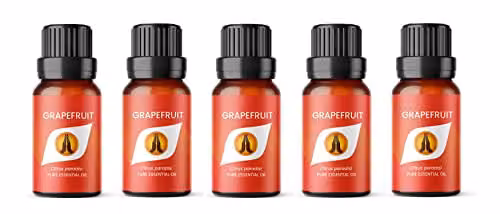 Aroma Energy Grapefruit Pure Essential Oil, 50ml (5 x 10ml Bottles), Red