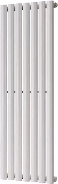 UK Radiators Omeara White Elliptical Tube Vertical Designer Radiator, H: 120 cm, W: 40.6 cm