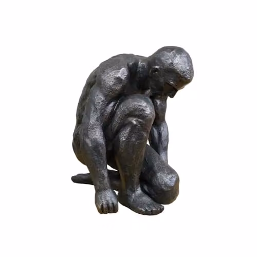 Gifts Direct 2 U Kneeling Naked Man Ornament Sculpture in Black