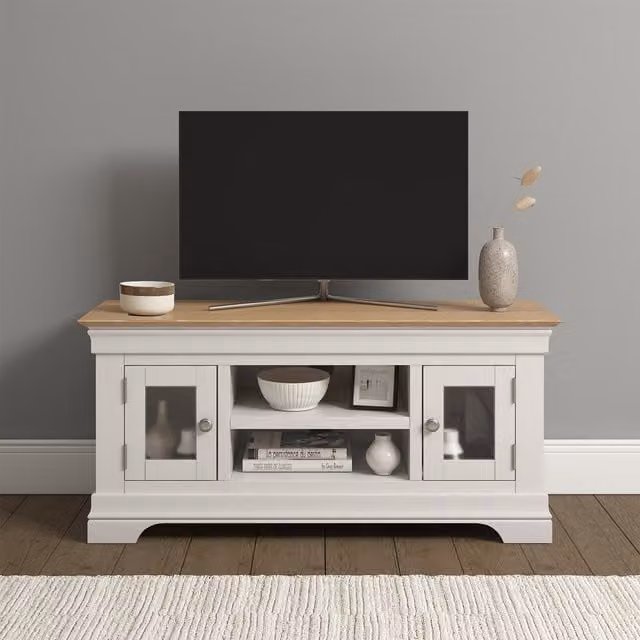 Seconique Bordeaux Small TV Stand in White Oak Matt Finish