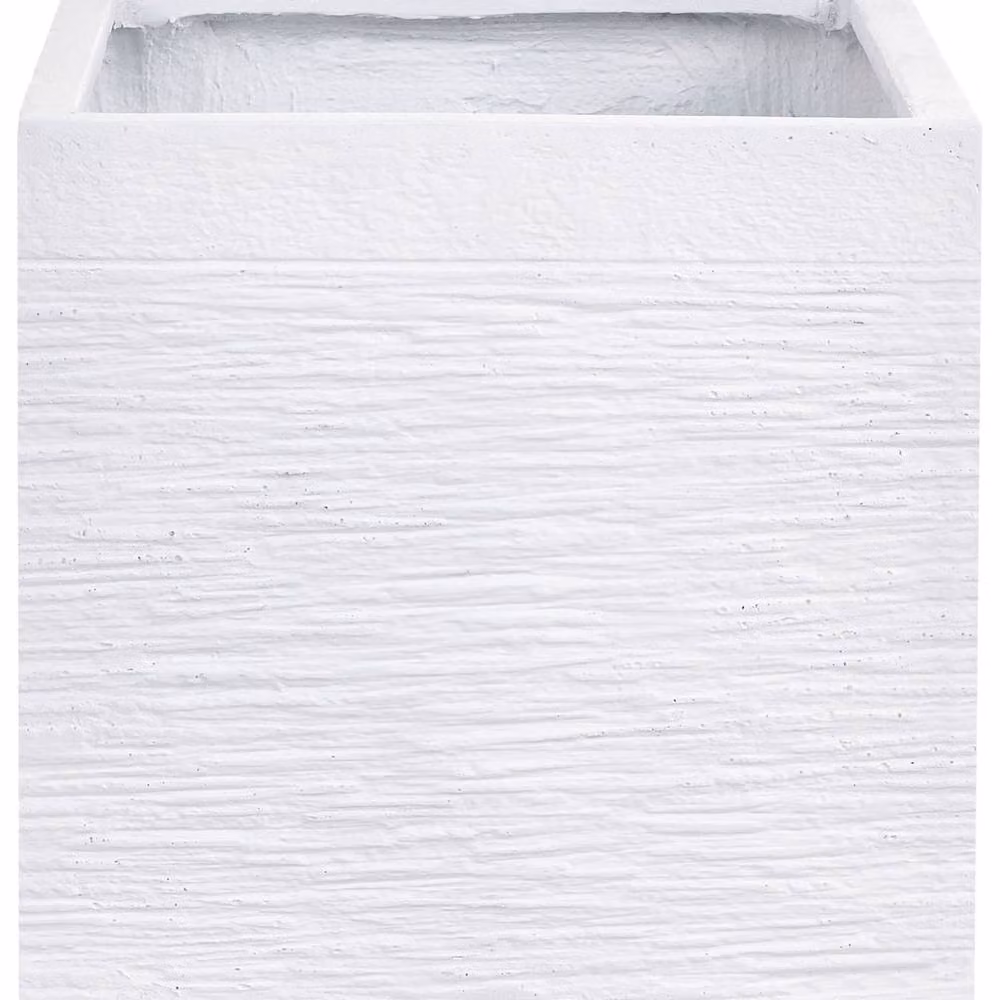Wyld and Coco White Fibre Clay Square Planter Tub W: 30 cm, D: 30 cm, H: 28 cm – 2