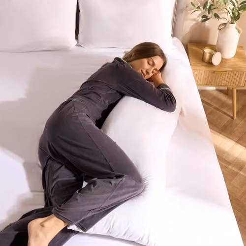 OHS Microfibre Bolster Pillow in White for Back and Body Support – 2
