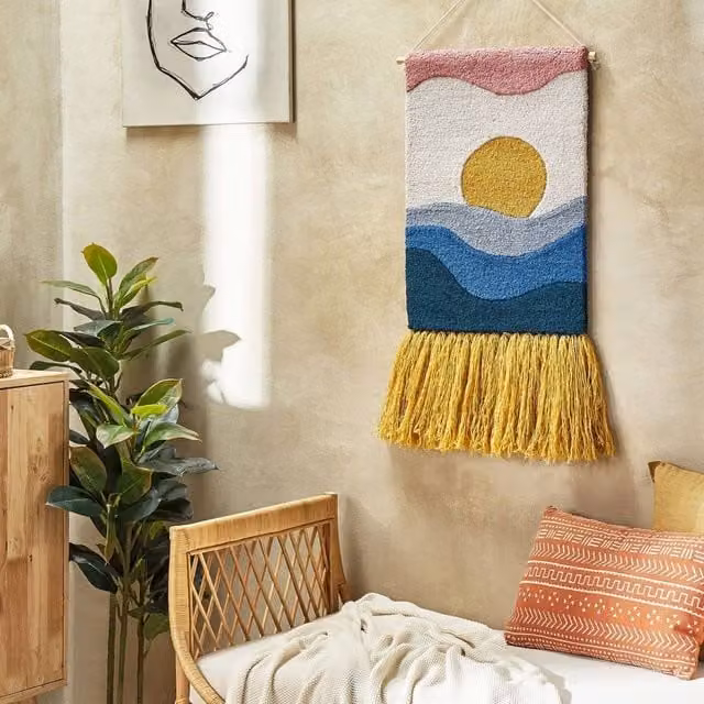 Wyld and Coco Multicolour Handwoven Boho Textile Wall Hanging, W: 46 cm, H: 108 cm – 1