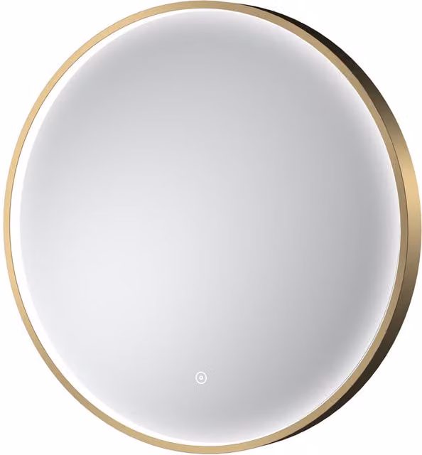 nuie LED Touch Sensor Round Mirror in Gold