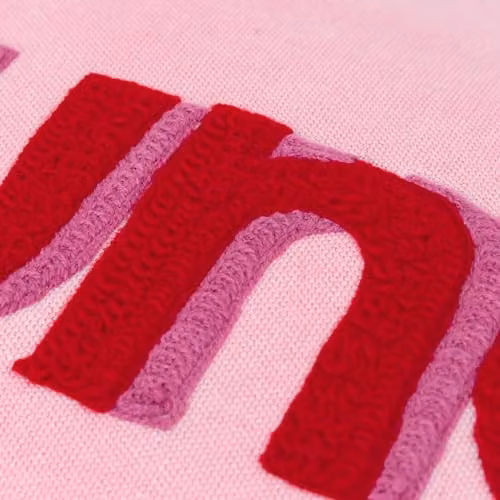 Furn Sunday Pink Embroidered Rectangular Cushion with Removable Washable Cotton Polyester Cover W: 50 cm, H: 30 cm, D: 30 cm – 2