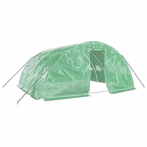 vidaXL Greenhouse with Steel Frame in Green, 20 m², W: 5 m, D: 4 m, H: 2.3 m – 1