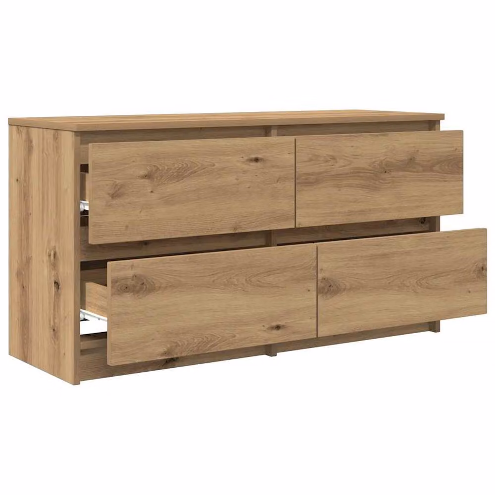 Berkfield Home Artisan Oak TV Cabinet in Brown, W/D/H: 100 x 35 x 54 cm – 3