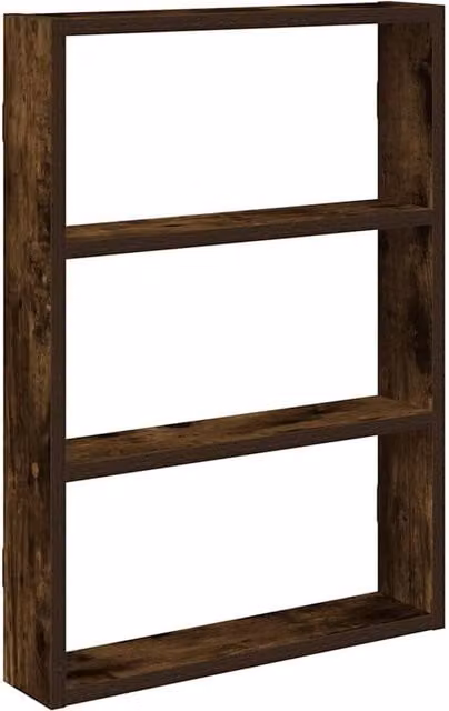 Berkfield Home Smoked Oak Wall Shelf, Brown Engineered Wood, W/D/H: 60 x 43 x 9 cm
