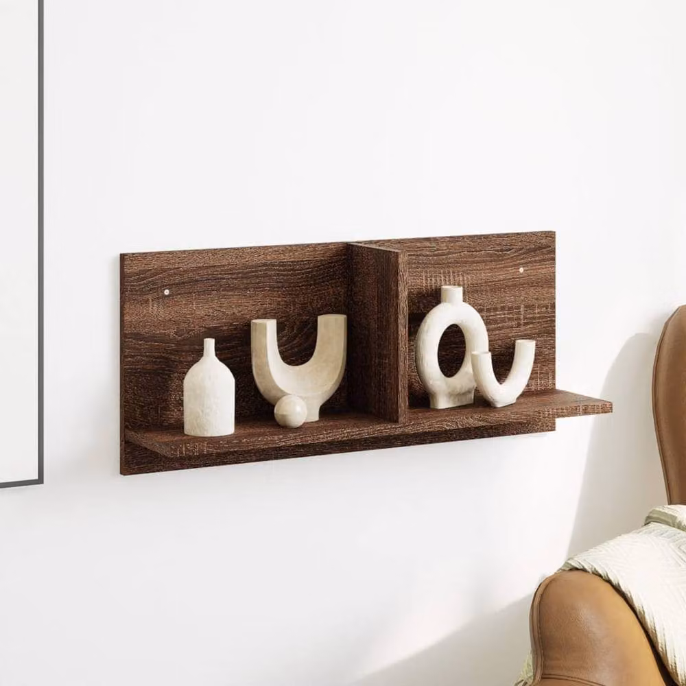 Berkfield Home Wall Cabinet in Brown Oak, W: 70 cm, D: 30 cm, H: 16.5 cm – 3