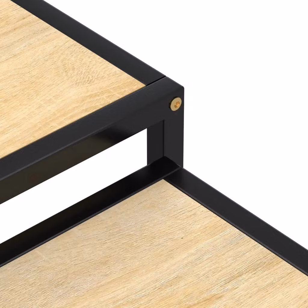 Berkfield Home Set of 2 Nested Square Tea Tables in Sonoma Oak Brown MDF and Metal – 4