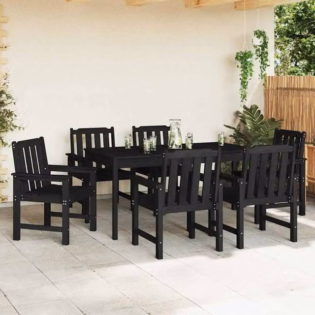 Berkfield Home Modern Garden Dining Chairs, 6 Piece Set, Black, W/D/H: 55.5 x 55.5 x 88 cm – 1