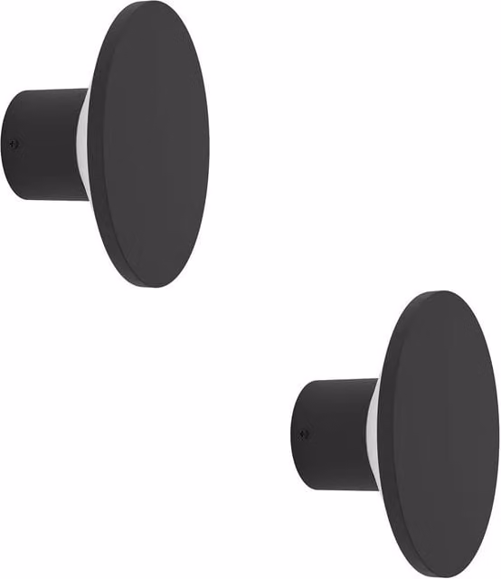 Loops 2 Pack Modern Black LED Up and Down Wall Light with Warm White Bulb Included – 1