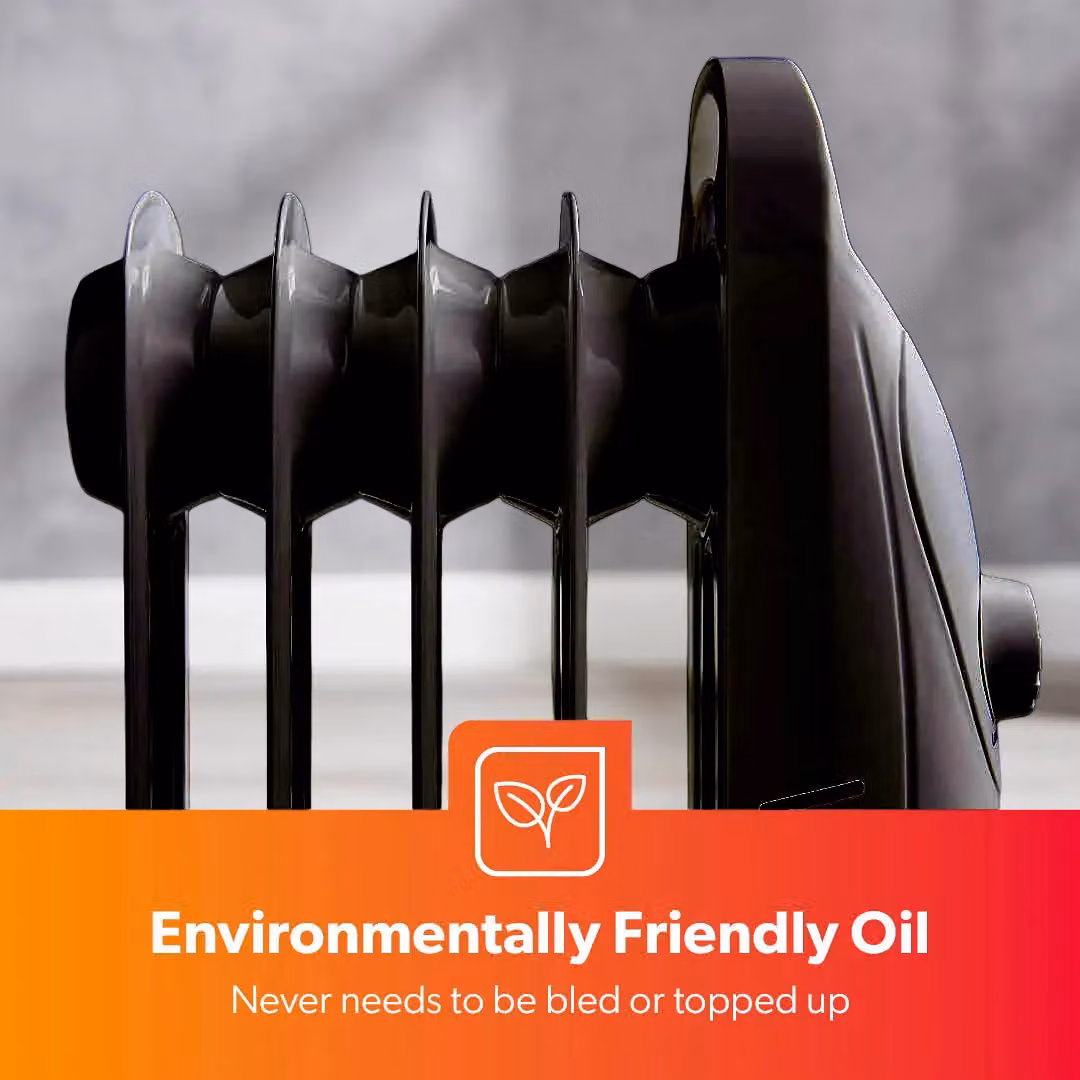 Geepas 5 Fin Oil Filled Radiator Heater 450W with Adjustable Thermostat in Black – 6