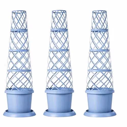 Garden Gear Mayan Blue Plant Pot Tower Planter and Flower Climbing Frame, Height: 130 cm
