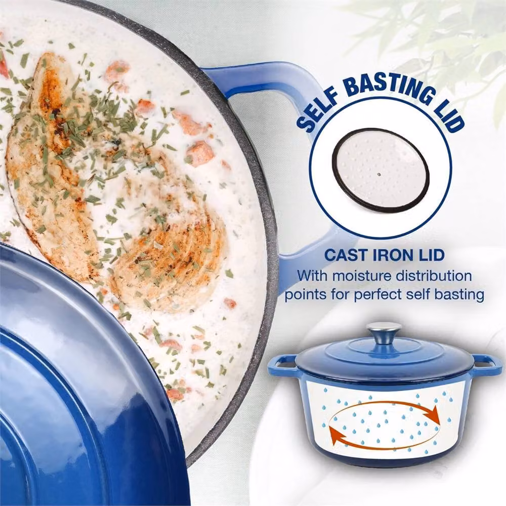 Nordara Blue Enamelled Cast Iron Casserole Pot, 5 l – 4