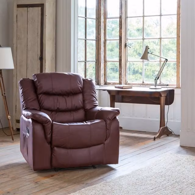 Artemis Home Almeira Reclining Armchair in Red Synthetic Leather