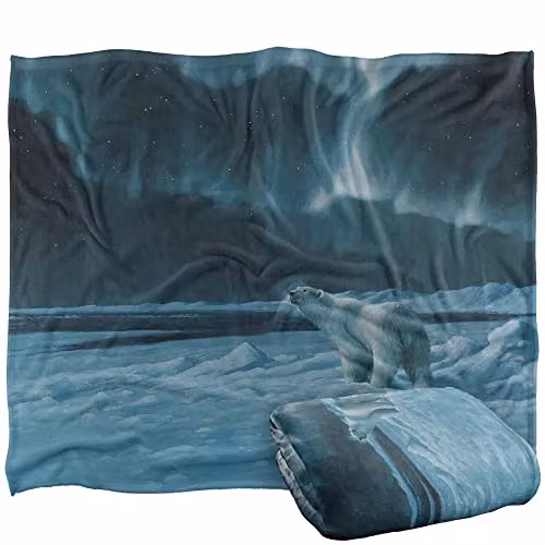 Wild Wings Polar Night Light 2 Silky Touch Super Soft Fleece Throw Blanket in White, W/D/H: 152 x 127 cm