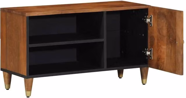 Berkfield Home Mid-Century TV Cabinet in Honey Brown Solid Mango Wood and Engineered Wood – 1