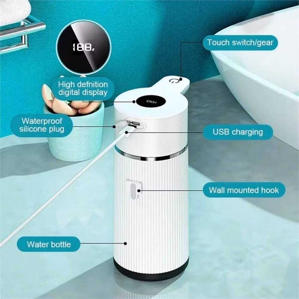 VOGREX White Touchless Automatic Electric Soap Dispenser 420ml – 2