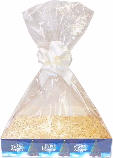 Hampabox Christmas Tree Gift Basket Kit with Blue and Cream Accessories, W/D/H: 20 x 15 x 5 cm