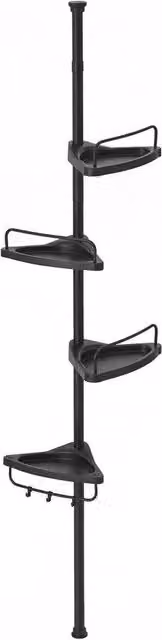 Kelvenix Black Matt Metal Corner Shower Shelf with Adjustable Shelves – 1