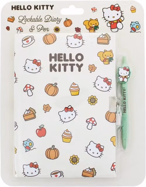 Hello Kitty Pumpkin A5 Diary and Pen Set in Multicolour