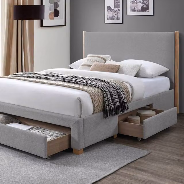 Snuggle Beds Snuggle Storage Drawer Bed Frame in Grey Silver, W/D/H: 140 x 200 cm – 1