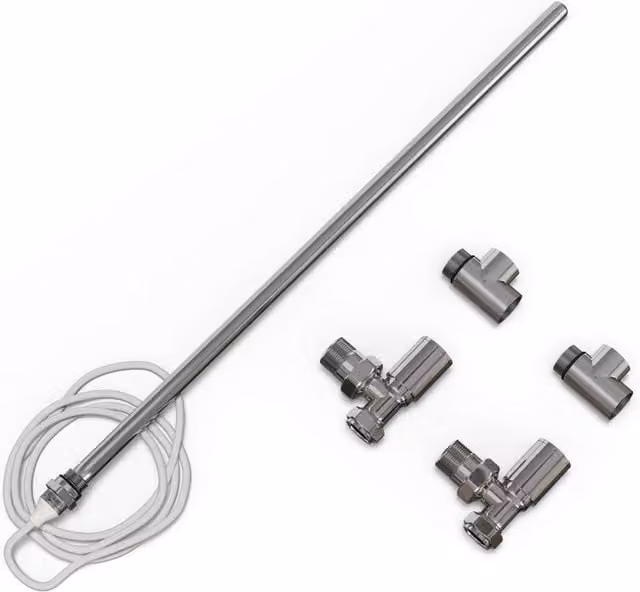 UK Radiators Talus Dual Fuel Towel Rail Kit in Anthracite and Chrome, Width: 55 cm