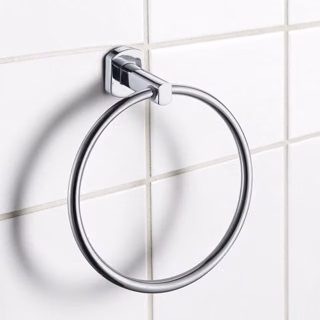 Showerdrape Admiralty Chrome Stainless Steel Wall Mounted Towel Ring in Silver