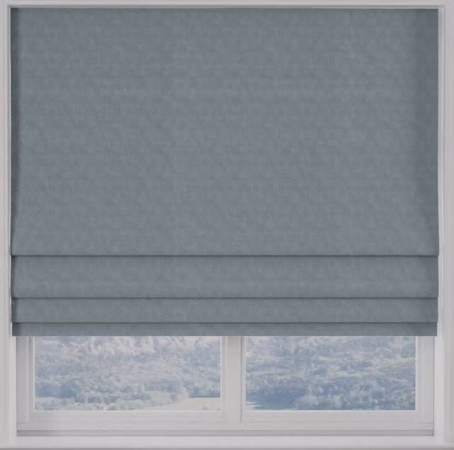 Terrys Turin Grey Velvet Made to Measure Opaque Roman Blind