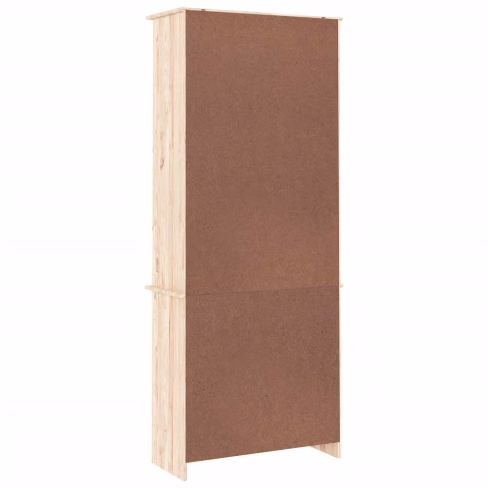 Berkfield Home ALTA Glass Display Cabinet in Light Tan Solid Pine Wood, W/D/H: 77 x 35 x 186.5 cm – 2