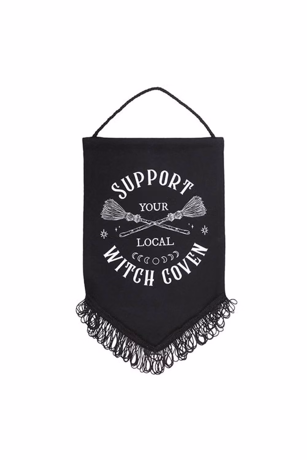 KDMD Support Your Local Witch Coven Black Gothic Textile Wall Hanging Banner – 2
