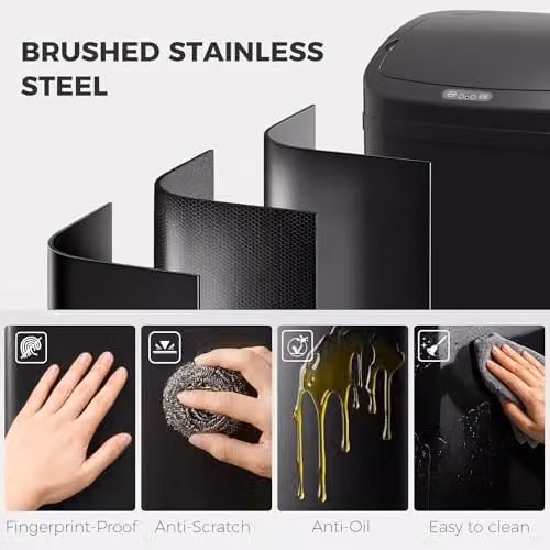 HOMCOM 48L Automatic Sensor Bin in Black – 3