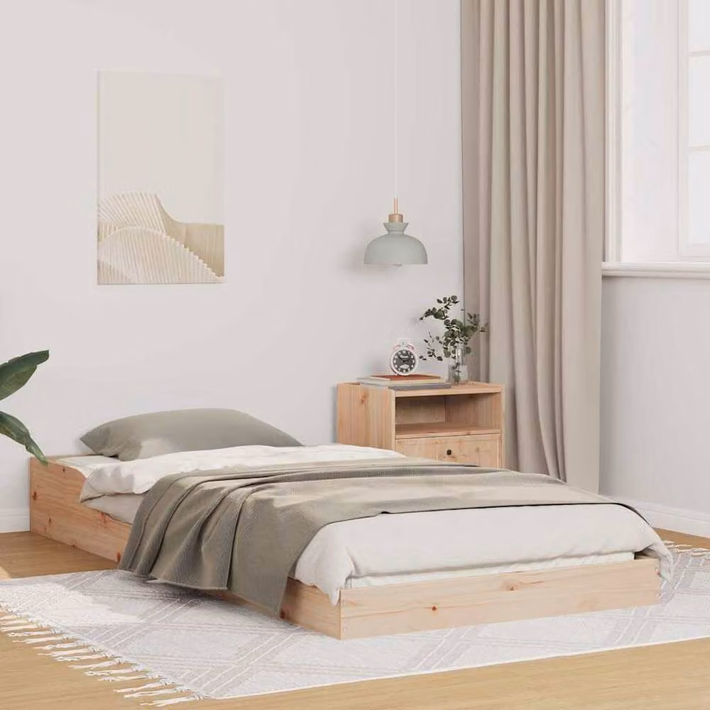Berkfield Home Brown Solid Pine Wood Modern Bedroom Furniture W: 80 cm, L: 220 cm – 2