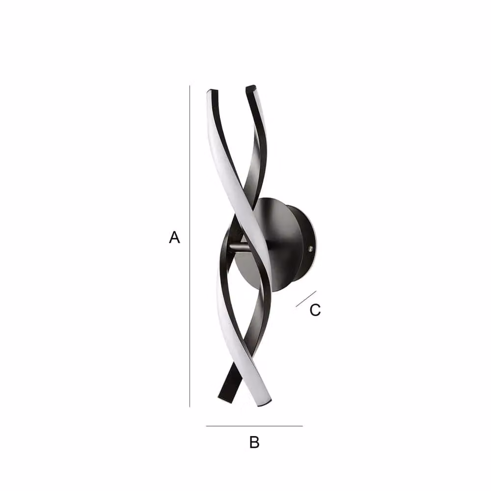 ValueLights Infinity Matte Black Double Twist IP44 Integrated LED Wall Light – 4