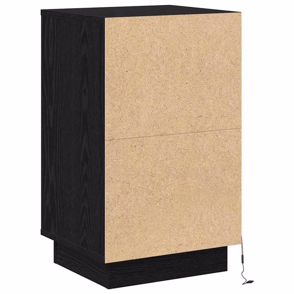 Berkfield Home Modern Bedside Cabinet with Integrated LED in Black Oak, W/D/H: 39 x 34.5 x 65 cm – 5