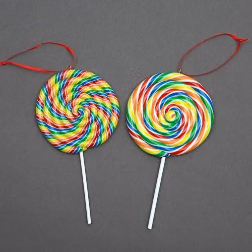Shatchi 12-piece set of multicolour lollipop and candy cane Christmas tree hanging decorations – 2