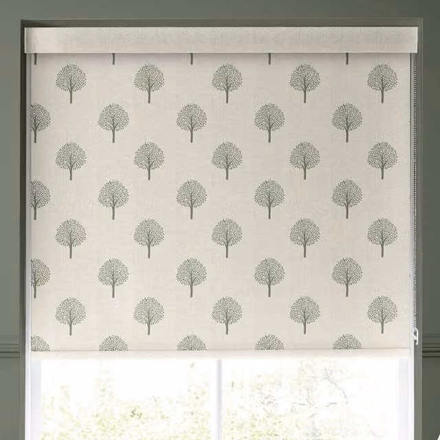 Emily Bond Fern Floral Blackout Roller Blind in Green
