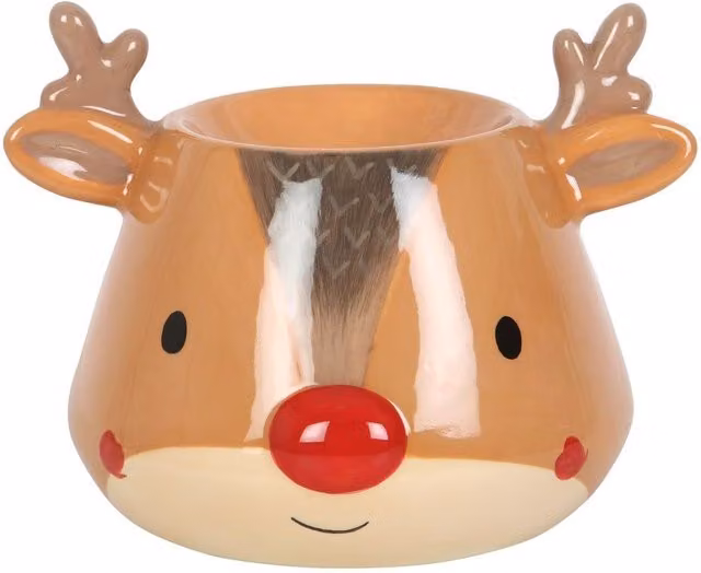 Something Different Brown Ceramic Reindeer Christmas Oil Burner