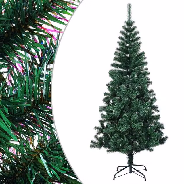 Berkfield Home Artificial Christmas Tree with Iridescent Tips in Green, Height: 240 cm