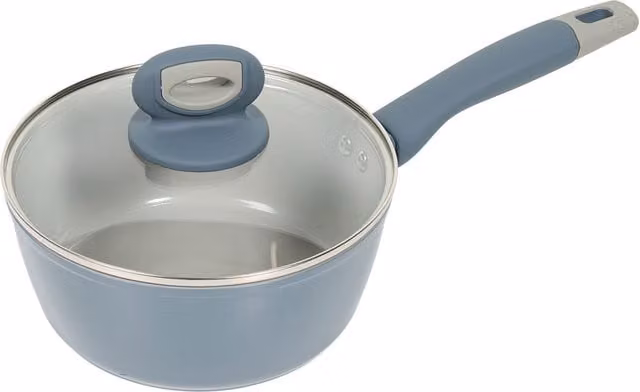 Salter Healthy Tasty Ceramic Saucepan with Glass Lid, Grey