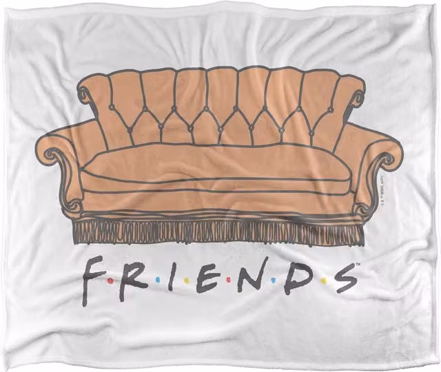 Warner Brothers Friends The Pivot Silky Touch Super Soft Fluffy Throw Blanket in White, W: 152 cm, D: 127 cm – 1