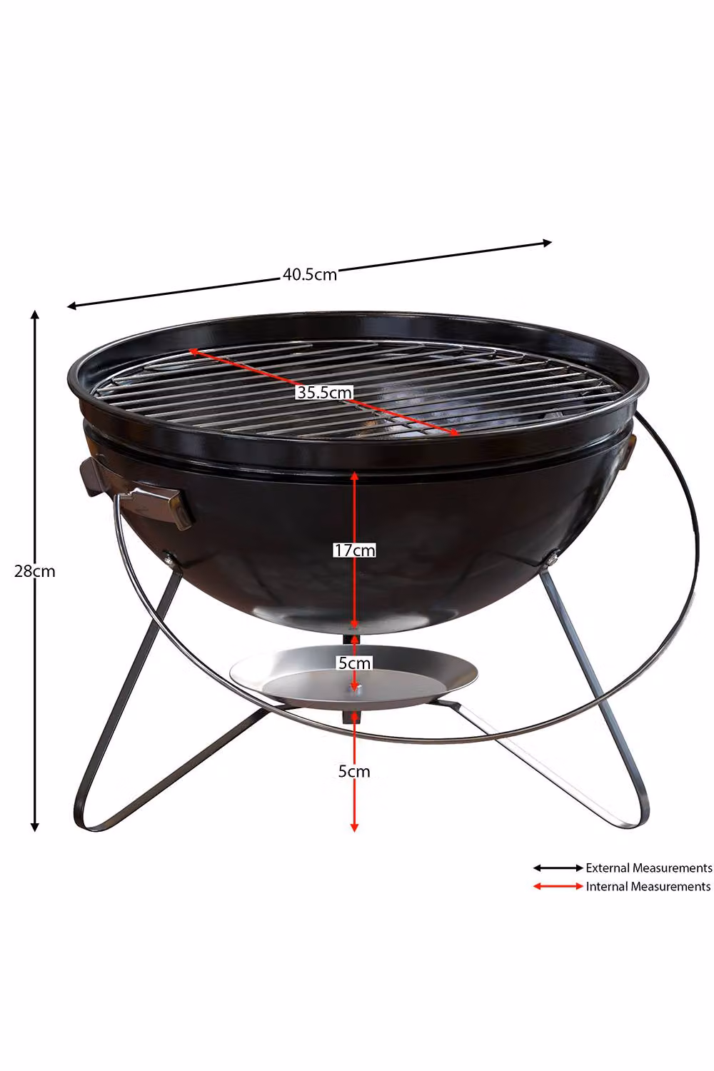 Vida Kansas Black Charcoal Kettle BBQ Grill with Wheels – 2